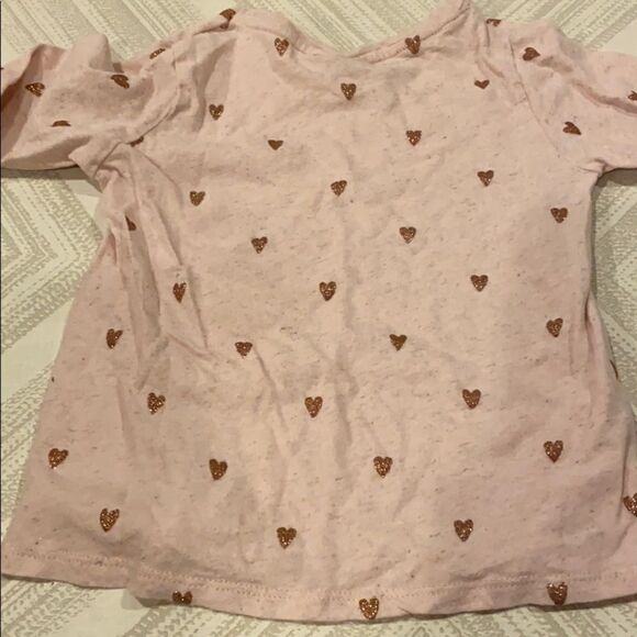 Zara Girls Light Pink with Mini Glitter Hearts Top - Picture 6 of 6